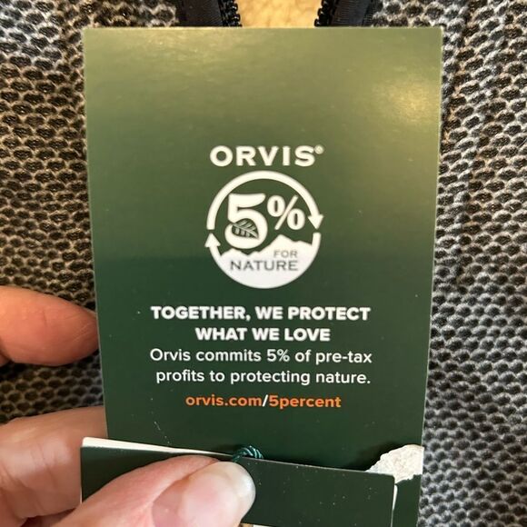 New Orvis Men Fleece Lined 1/4 Zip Pullover Black & White Medium - Picture 11 of 15